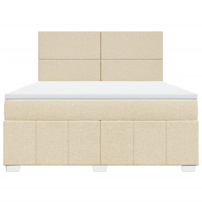 Boxspringbett Mit Matratze Stoff Creme