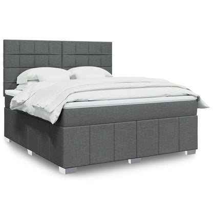 Boxspringbett Mit Matratze Stoff Dunkelgrau