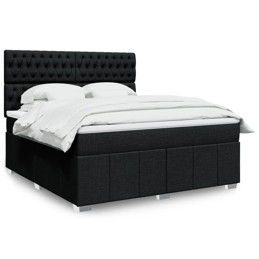 Boxspringbett Mit Matratze Stoff Schwarz