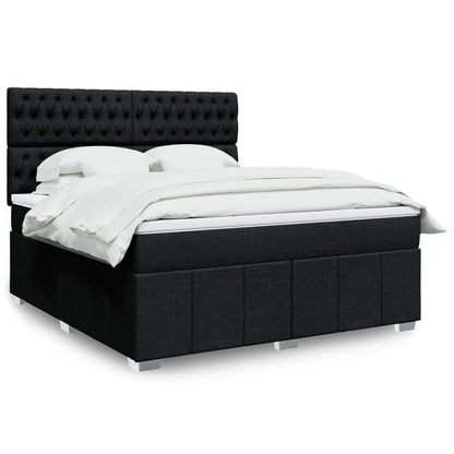 Boxspringbett Mit Matratze Stoff Schwarz