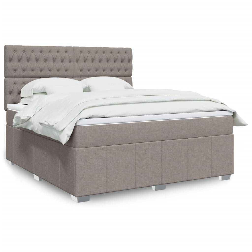 Boxspringbett Mit Matratze Stoff Taupe