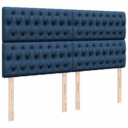 Boxspringbett Mit Matratze Stoff Blau