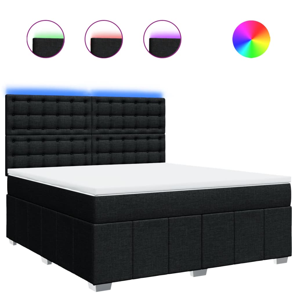 Boxspringbett Mit Matratze Stoff Schwarz
