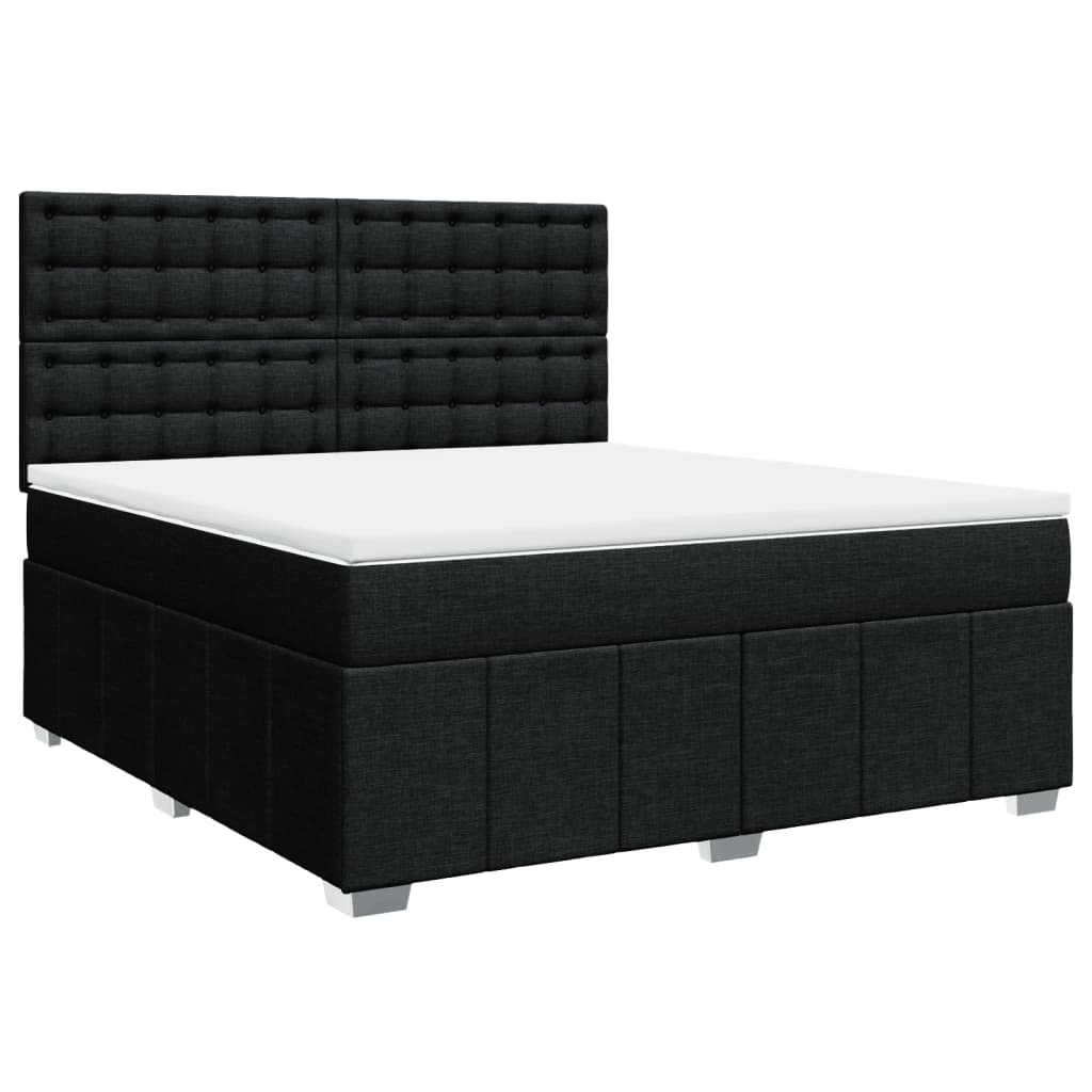 Boxspringbett Mit Matratze Stoff Schwarz
