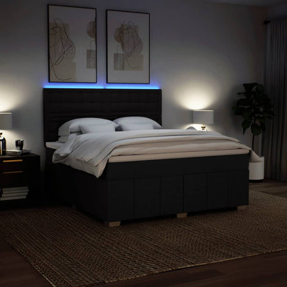 Boxspringbett Mit Matratze Stoff Schwarz
