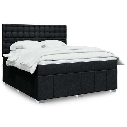 Boxspringbett Mit Matratze Stoff Schwarz