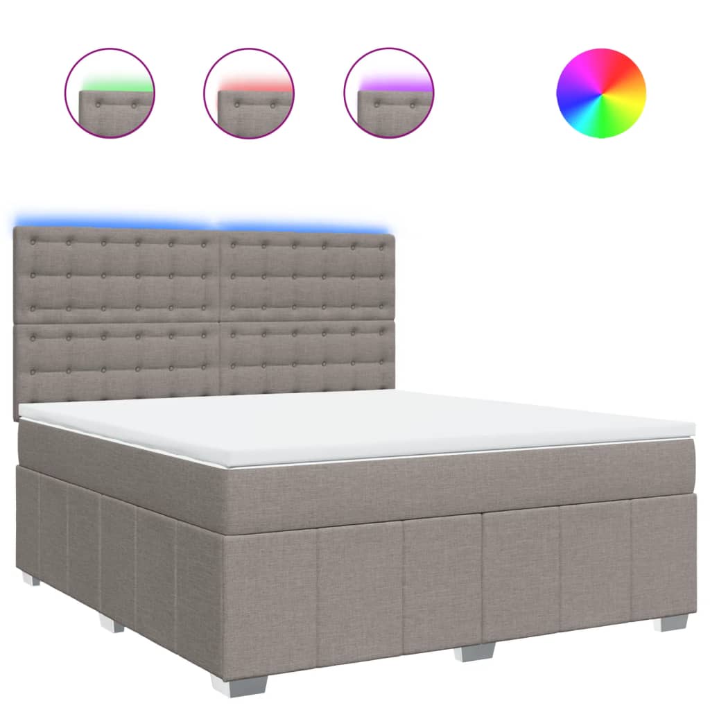 Boxspringbett Mit Matratze Stoff Taupe