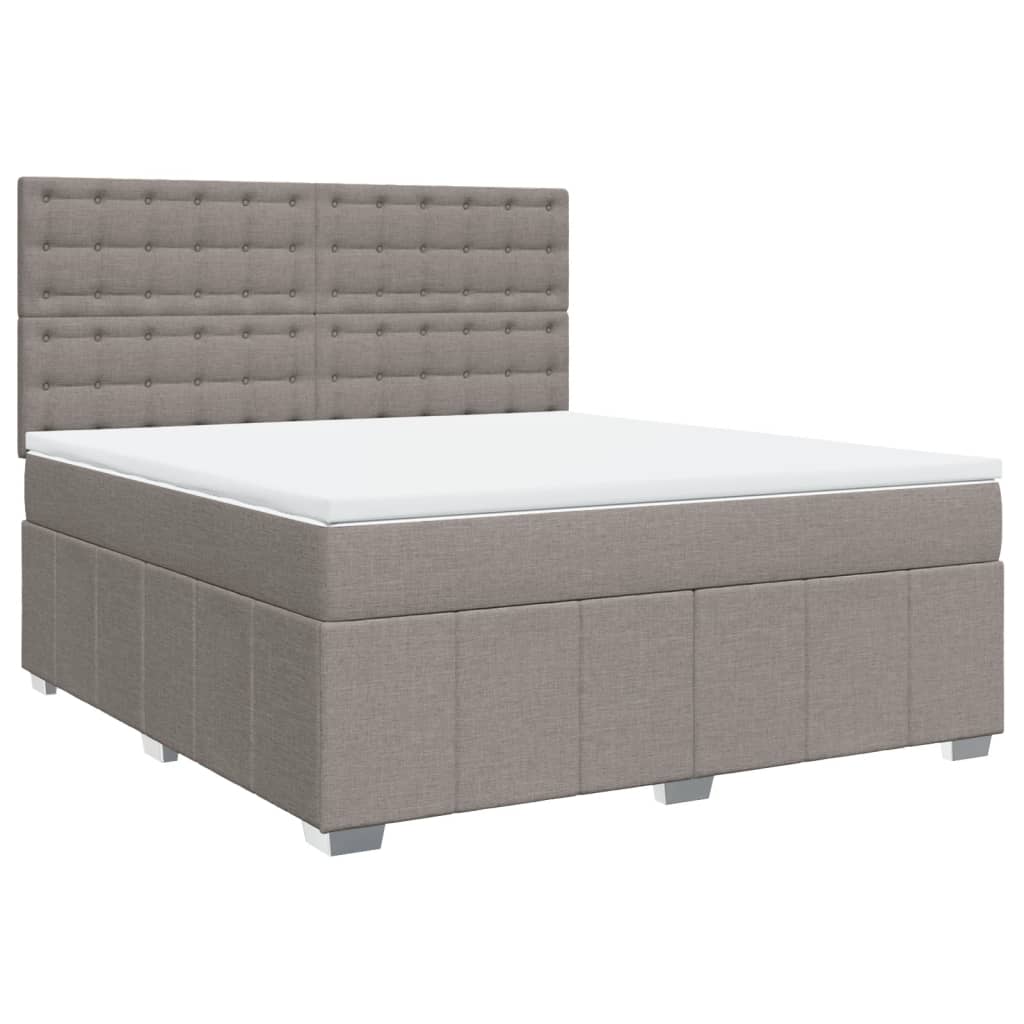 Boxspringbett Mit Matratze Stoff Taupe