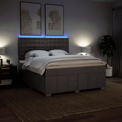 Boxspringbett Mit Matratze Stoff Taupe