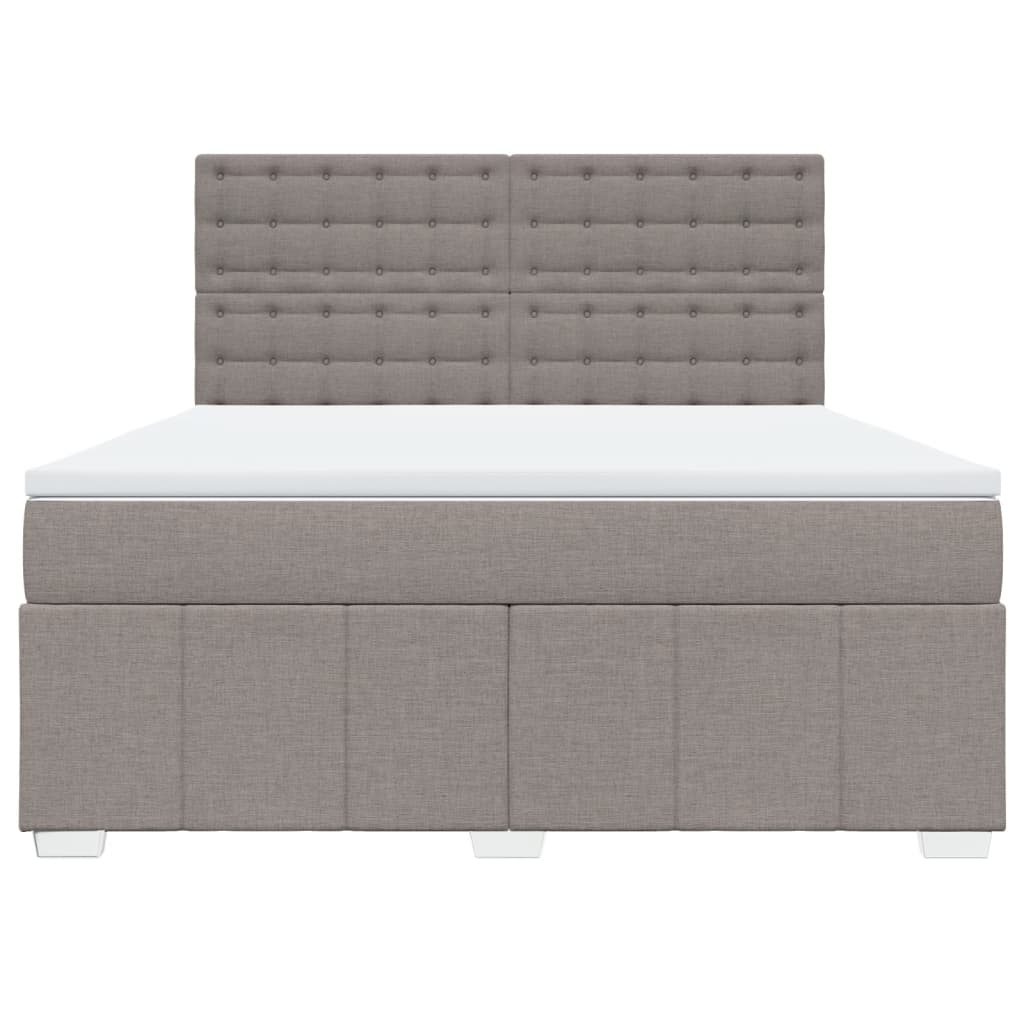 Boxspringbett Mit Matratze Stoff Taupe