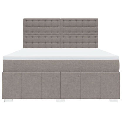 Boxspringbett Mit Matratze Stoff Taupe