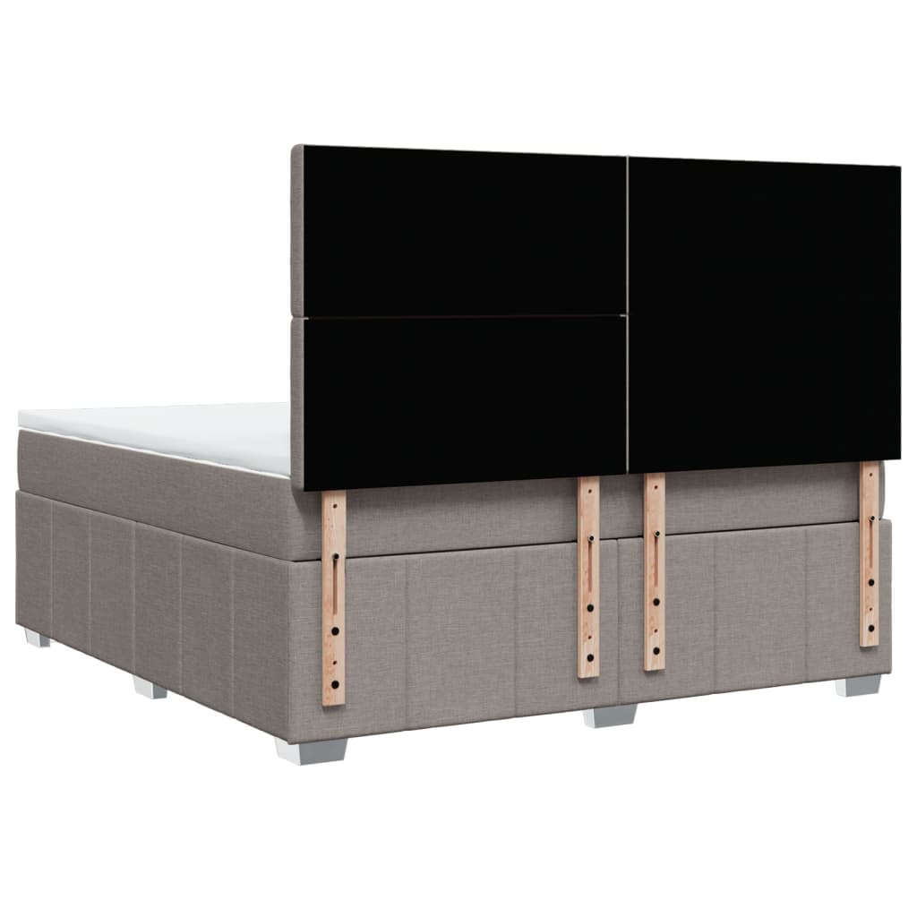 Boxspringbett Mit Matratze Stoff Taupe
