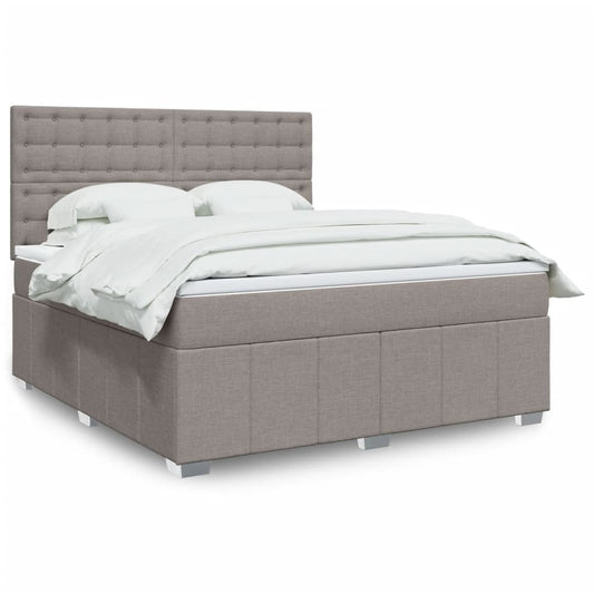 Boxspringbett Mit Matratze Stoff Taupe