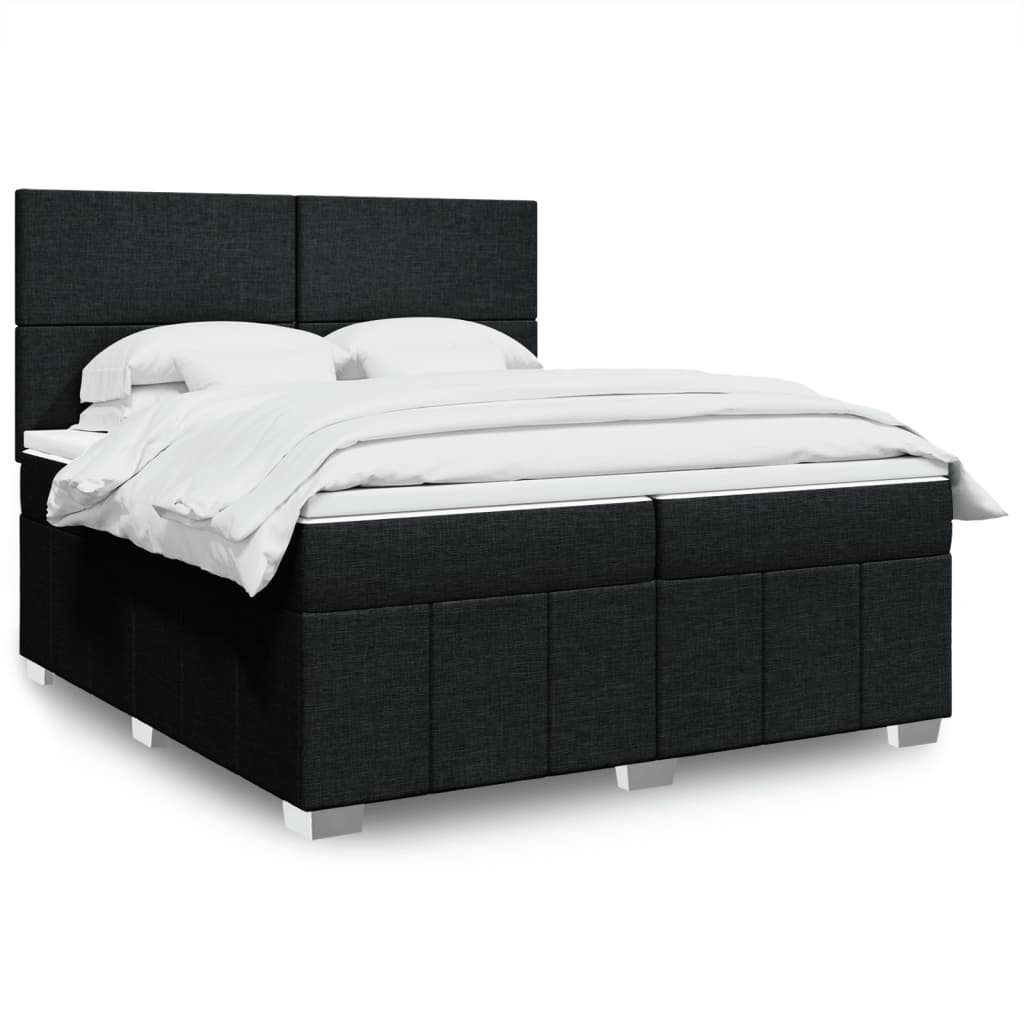 Boxspringbett Mit Matratze Stoff Schwarz