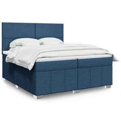 Boxspringbett Mit Matratze Stoff Blau