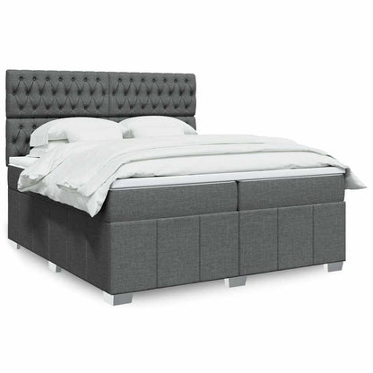 Boxspringbett Mit Matratze Stoff Dunkelgrau