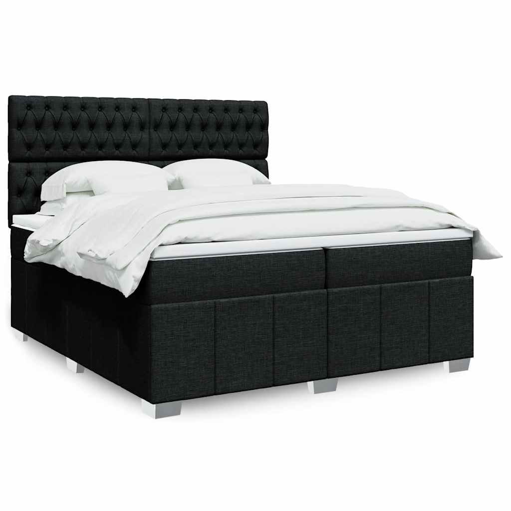 Boxspringbett Mit Matratze Stoff Schwarz