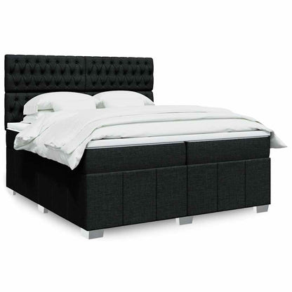 Boxspringbett Mit Matratze Stoff Schwarz