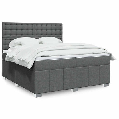 Boxspringbett Mit Matratze Stoff Dunkelgrau