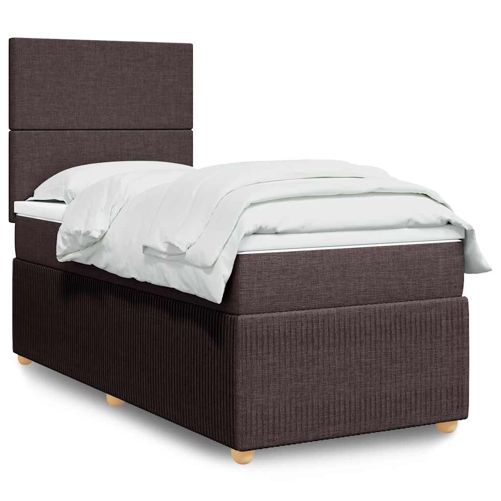 Boxspringbett Mit Matratze Stoff Dunkelbraun