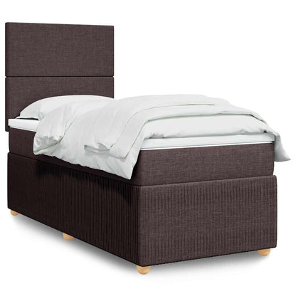 Boxspringbett Mit Matratze Stoff Dunkelbraun