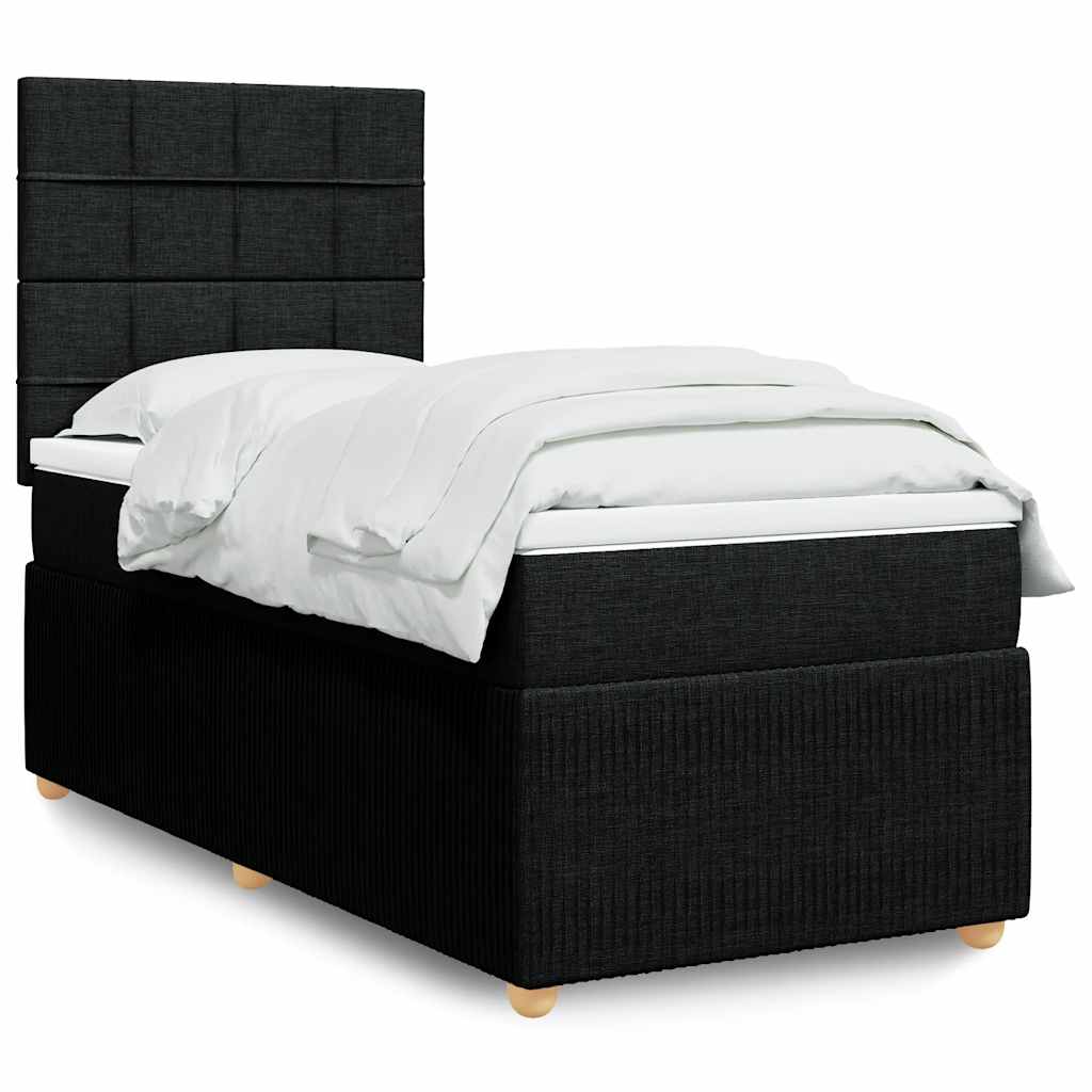Boxspringbett Mit Matratze Stoff Schwarz