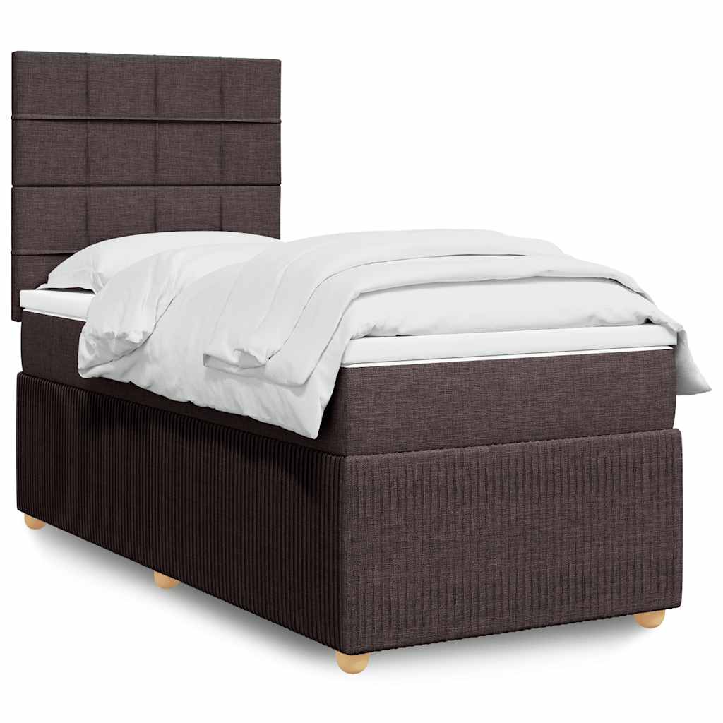 Boxspringbett Mit Matratze Stoff Dunkelbraun