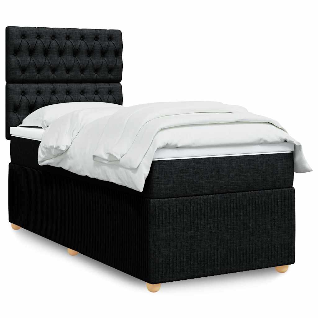 Boxspringbett Mit Matratze Stoff Schwarz