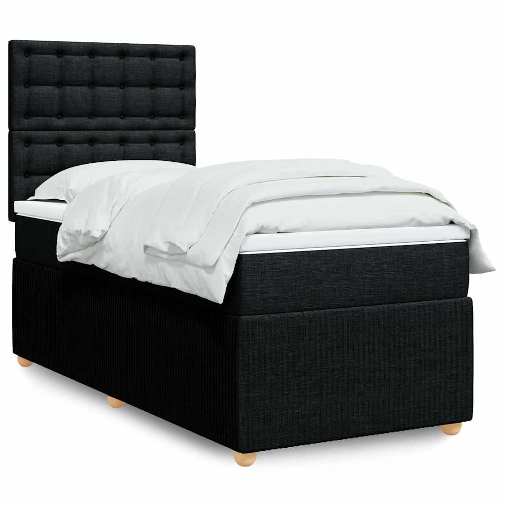 Boxspringbett Mit Matratze Stoff Schwarz