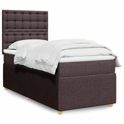 Boxspringbett Mit Matratze Stoff Dunkelbraun