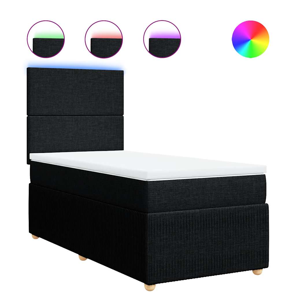 Boxspringbett Mit Matratze Stoff Schwarz