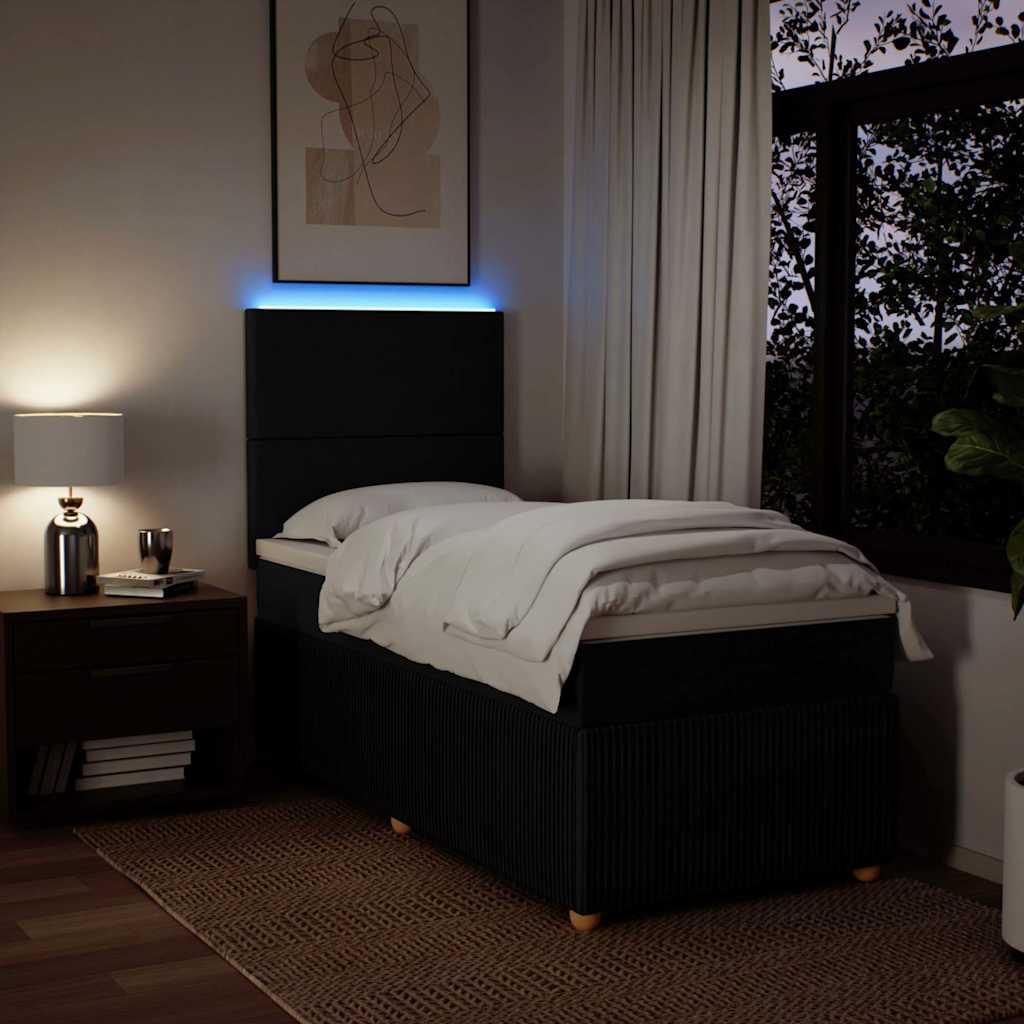 Boxspringbett Mit Matratze Stoff Schwarz