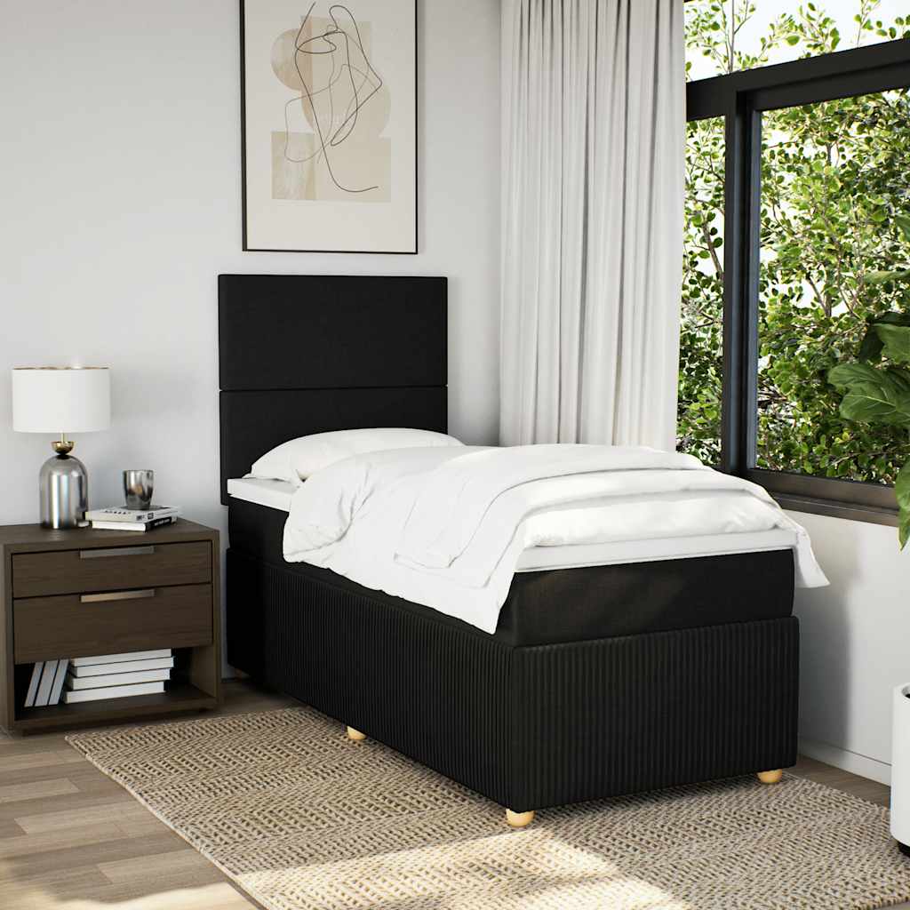 Boxspringbett Mit Matratze Stoff Schwarz