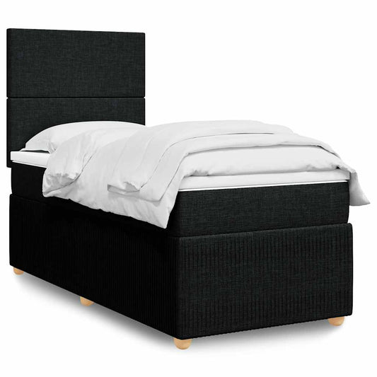 Boxspringbett Mit Matratze Stoff Schwarz