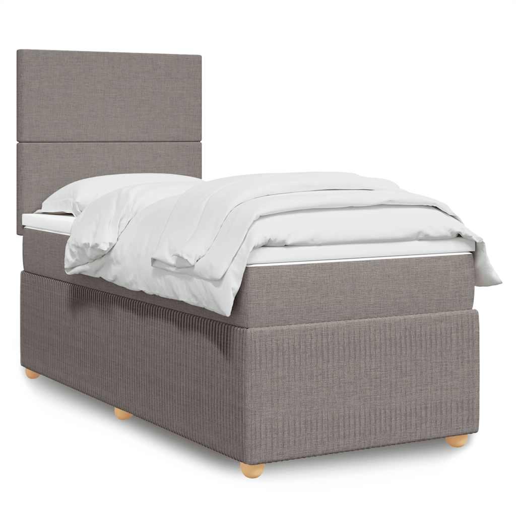 Boxspringbett Mit Matratze Stoff Taupe