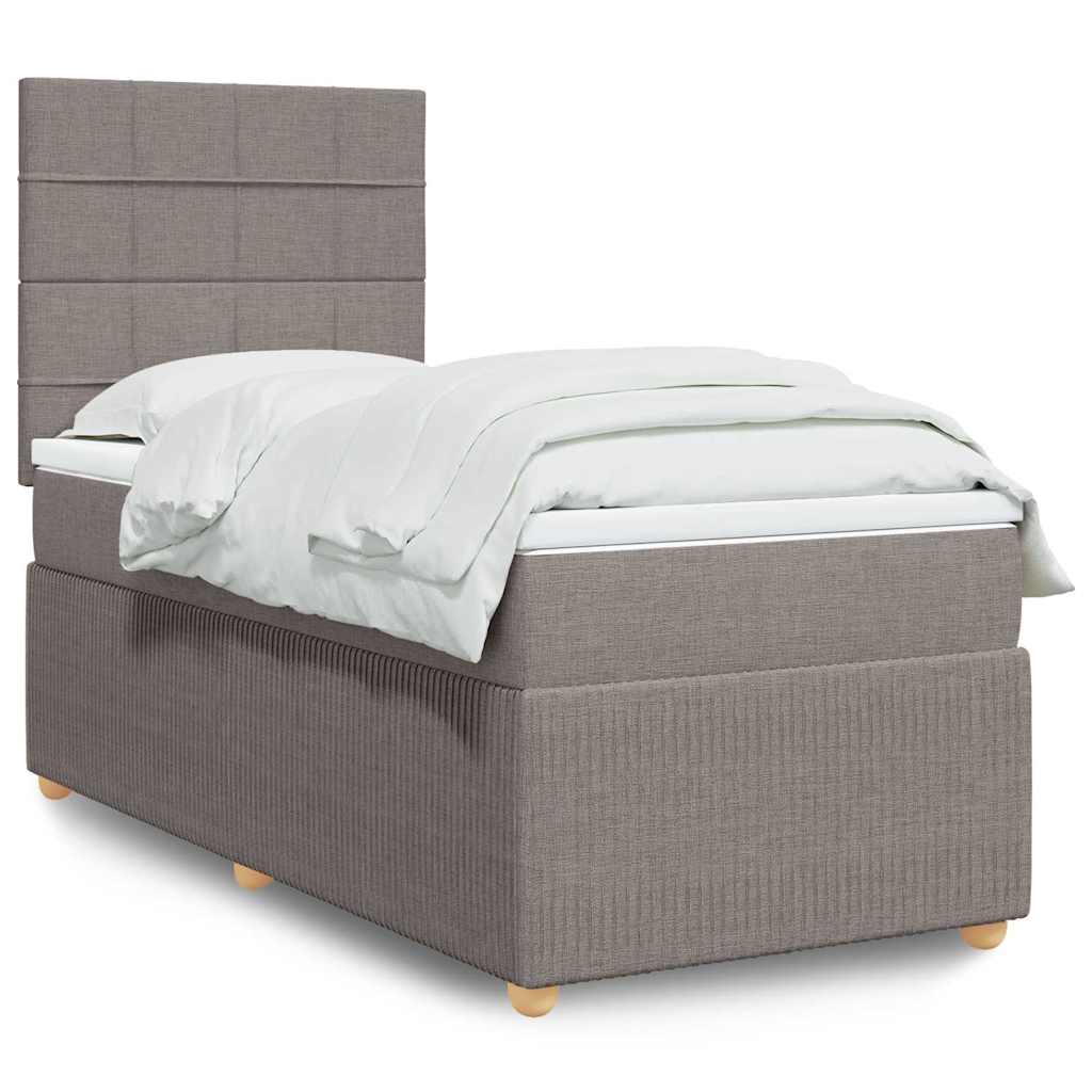 Boxspringbett Mit Matratze Stoff Taupe