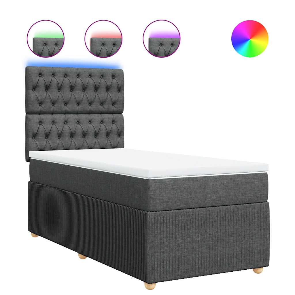 Boxspringbett Mit Matratze Stoff Dunkelgrau