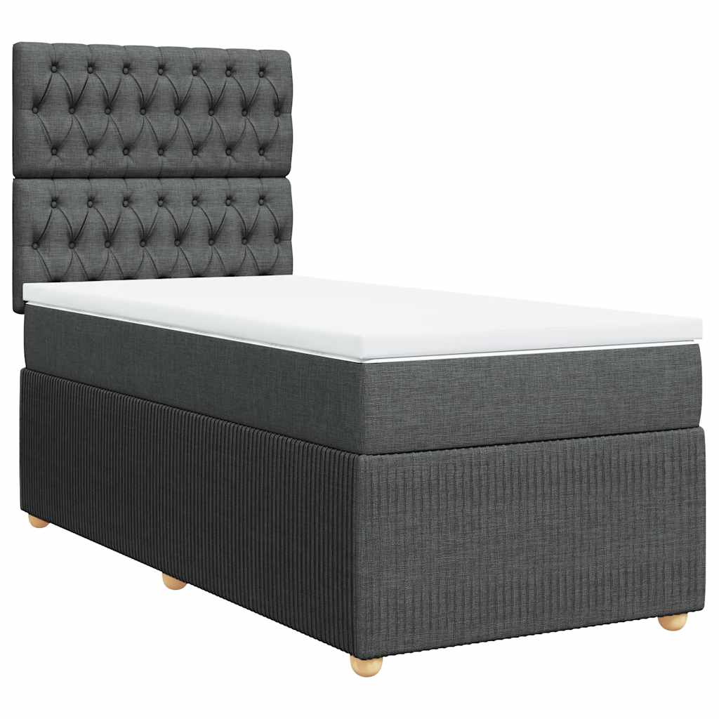 Boxspringbett Mit Matratze Stoff Dunkelgrau