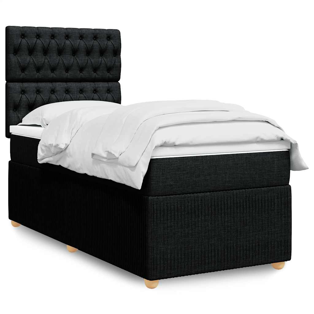 Boxspringbett Mit Matratze Stoff Schwarz