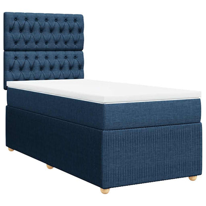 Boxspringbett Mit Matratze Stoff Blau