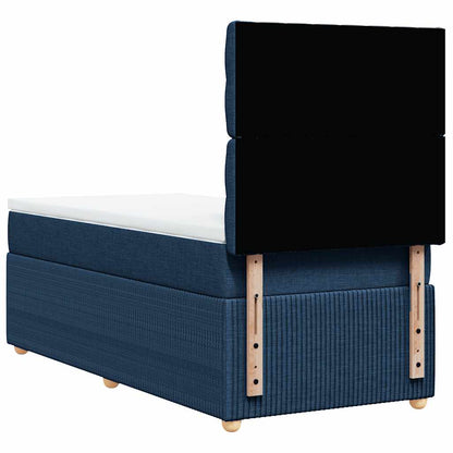 Boxspringbett Mit Matratze Stoff Blau
