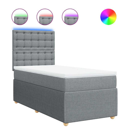 Boxspringbett Mit Matratze Stoff Hellgrau