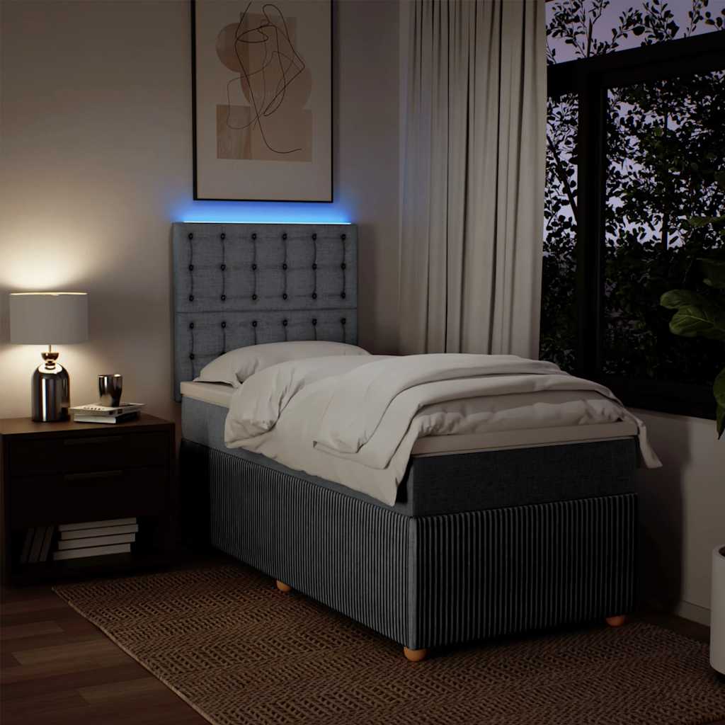 Boxspringbett Mit Matratze Stoff Hellgrau