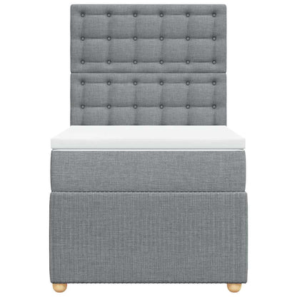 Boxspringbett Mit Matratze Stoff Hellgrau