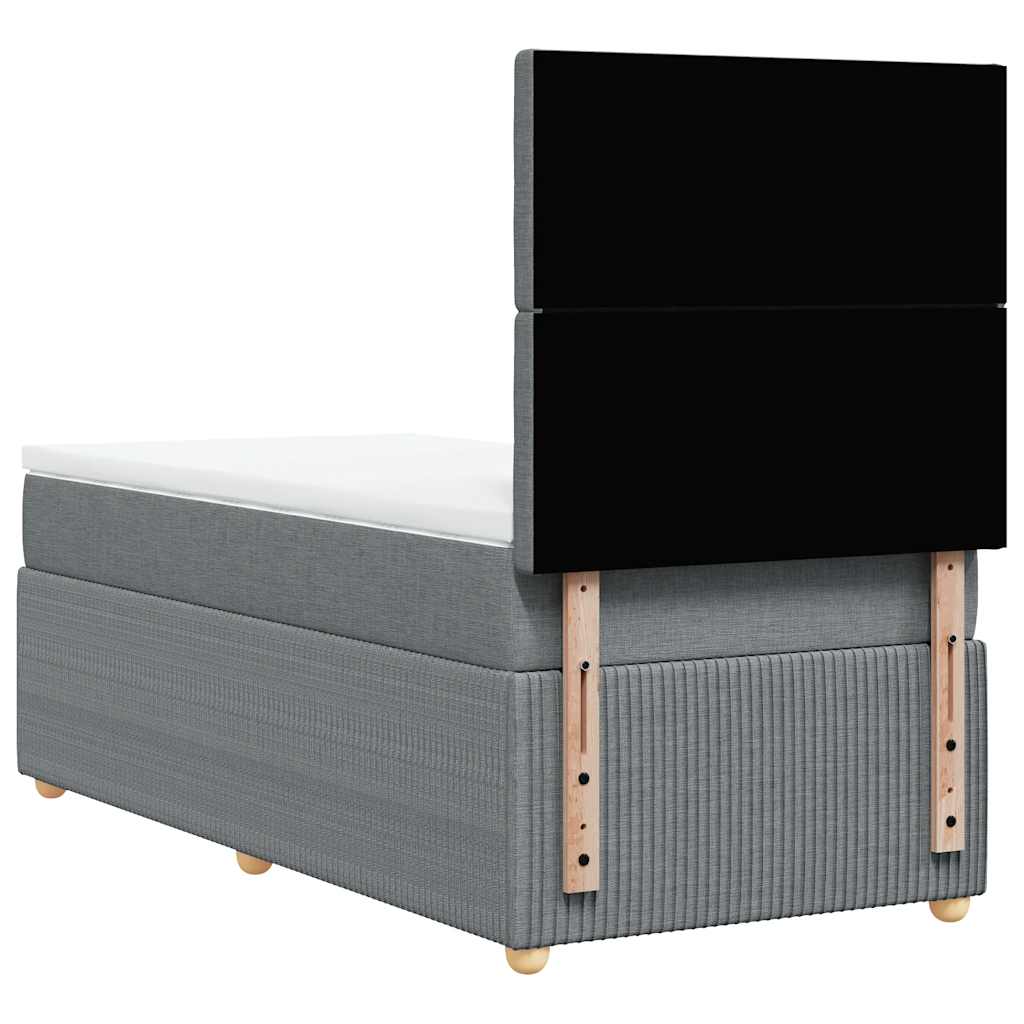 Boxspringbett Mit Matratze Stoff Hellgrau