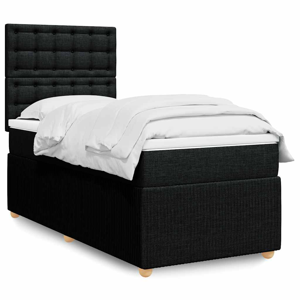 Boxspringbett Mit Matratze Stoff Schwarz