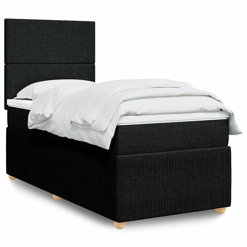 Boxspringbett Mit Matratze Stoff Schwarz