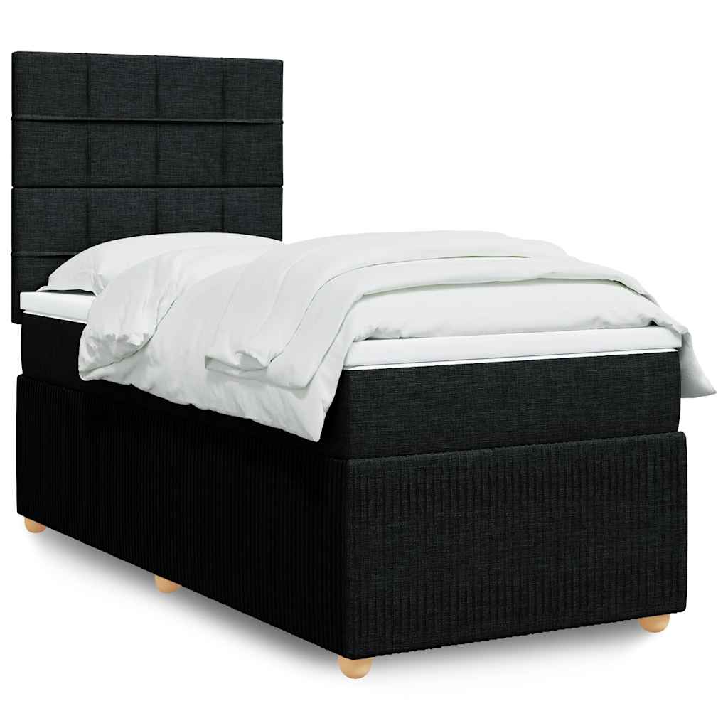 Boxspringbett Mit Matratze Stoff Schwarz