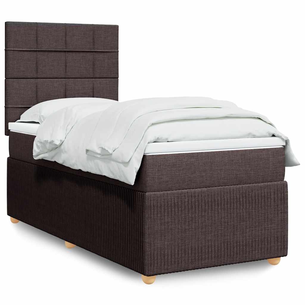 Boxspringbett Mit Matratze Stoff Dunkelbraun