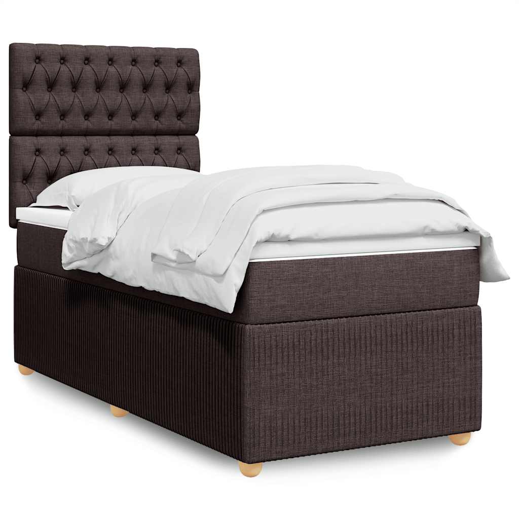 Boxspringbett Mit Matratze Stoff Dunkelbraun